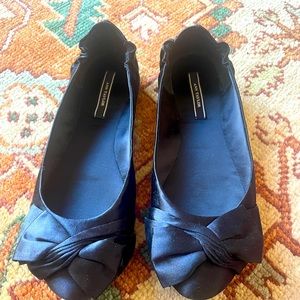 Ann Taylor New Black satin flats 9M